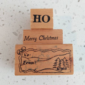 Set of 3 Christmas Rubber Stamps